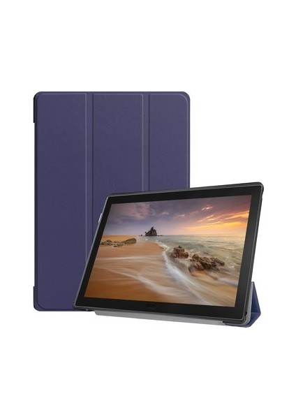 Venta Caliente Lenovo Tab E10 (TB-X104F) Ince Manyetik Katlama Destek Tablet Kılıfı - Mavi  (Yurt Dışından)