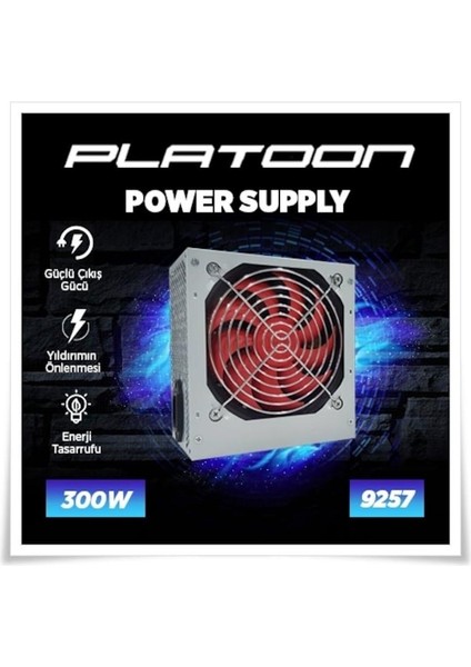 PL-9257 300W Power Supply 12CM Geniş Fan Güç Kaynağı