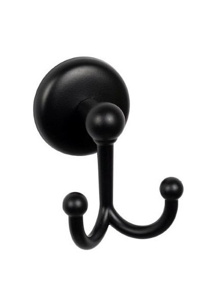 - Bornoz Havlu Askısı 2 Li Duvara Monte Siyah