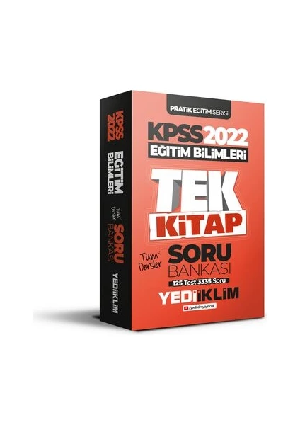 Yediiklim Yayınları KPSS 2022 Pratik Eğitim Serisi Eğitim Bilimleri Tek Kitap Soru Bankası