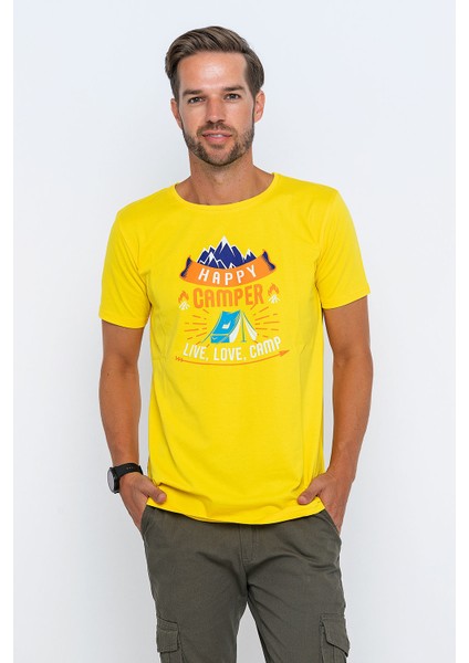 Happy Camper Baskılı Kamp Tişörtü