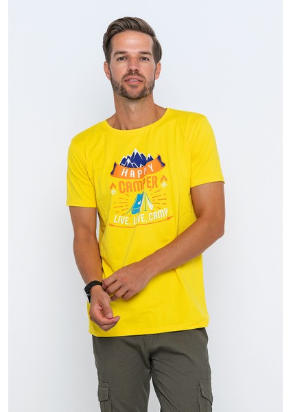 Happy Camper Baskılı Kamp Tişörtü