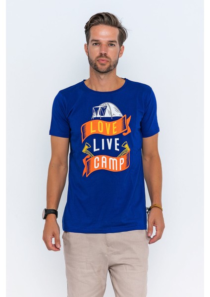 Love, Live, Camp Baskılı Kamp Tişörtü fiyatları