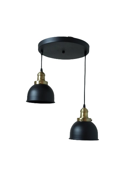 Rys Retro Metal 2 Li Eskitme Duylu Dekoratif Rustik Sarkıt Avize Çap :30 cm