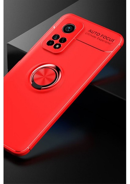 Xiaomi Mi 10T Kılıf Manyetik Kamera Korumalı Yüzüklü Standlı Yumuşak Silikon Ravel Kırmızı fiyatları