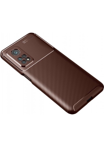 Xiaomi Mi 10T Kılıf Kamera Korumalı Negro Karbon Silikon Kahverengi fiyatları