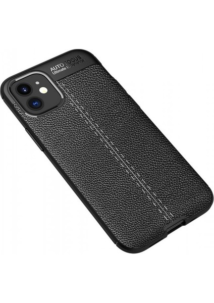 iPhone 12 Mini Kılıf Niss Derili Silikon Siyah