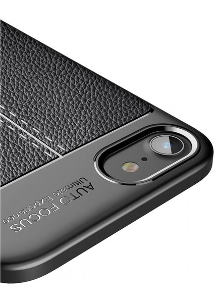iPhone 8 Kılıf Niss Derili Silikon Siyah