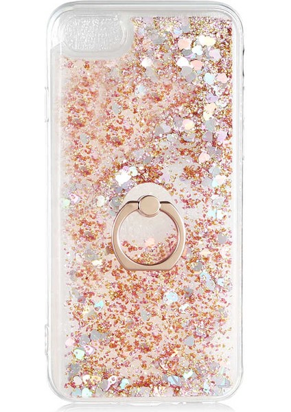 iPhone 7 Kılıf Milce Akışkan Simli Sulu Silikon Gold