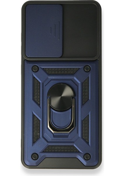 Samsung Galaxy A32 Kılıf Kamera Korumalı Sürgülü Yüzüklü Standlı Pars Lacivert fiyatları