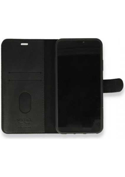 iPhone 11 Kılıf Mıknatıslı Kapaklı Cüzdan Deluxe Kopçalı Siyah