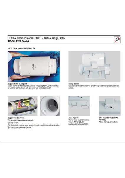 Susturuculu Ultra Sessiz 1270 M³/h Ø 250MM Td 1300/250 Yuvarlak Kanal Fanı Soler Palau Silent Tasarruflu Agmair Agm Havalandırma Metal Fan