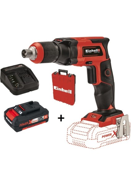 Te-Dy Akülü Alçıpan Vidalama 18V +2.0 Ah Starter Kit