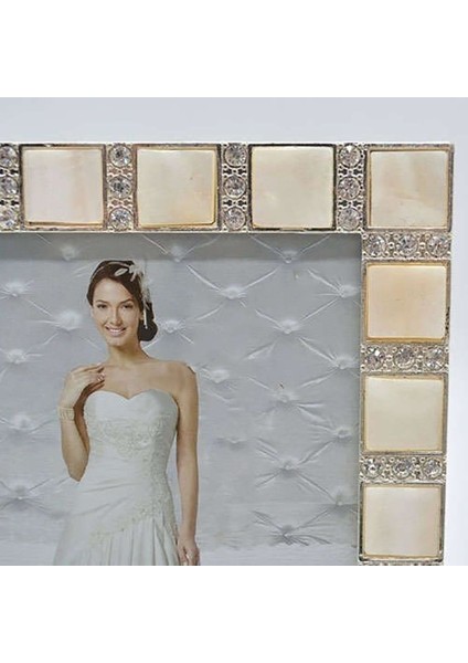 Swarovski Taşlı Sedef Motifli 10X15 cm Gösterişli Fotoğraf Çerçevesi fiyatları