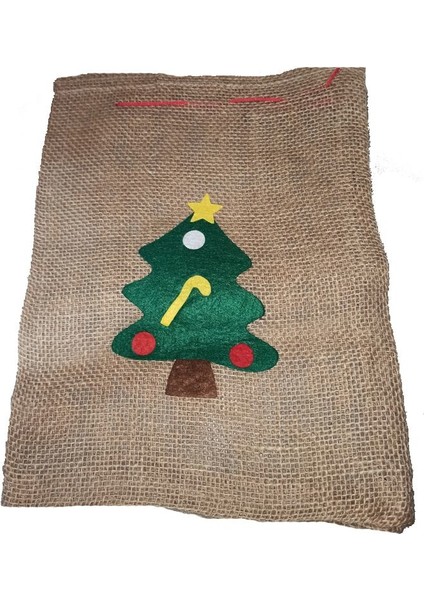 Çam Ağacı Figürlü Yılbaşı Torbası 35 cm