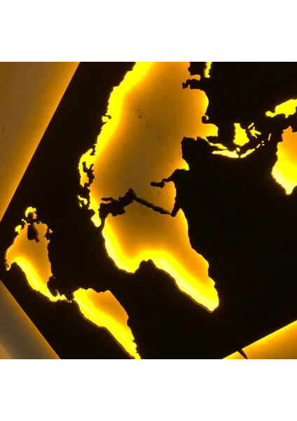 Pika Tasarım World Map V1.2 LED Işıklı Tablo