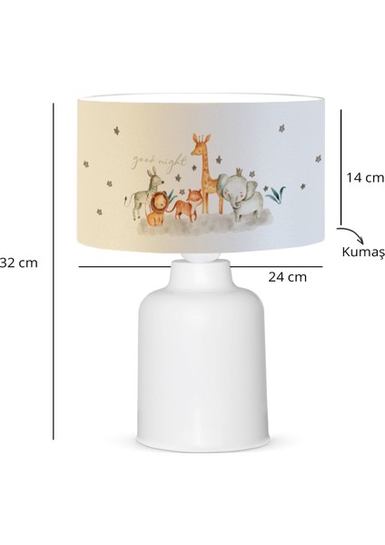 Kumaş Baskılı Çocuk Odası Abajur