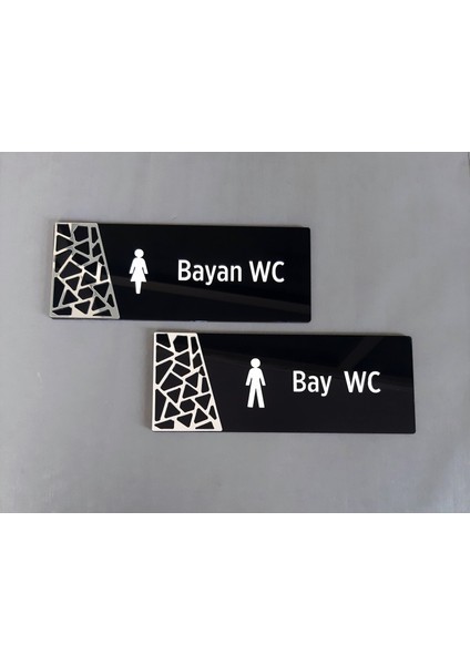 Black Silver Pattern Seri Wc Yönlendirme Seti