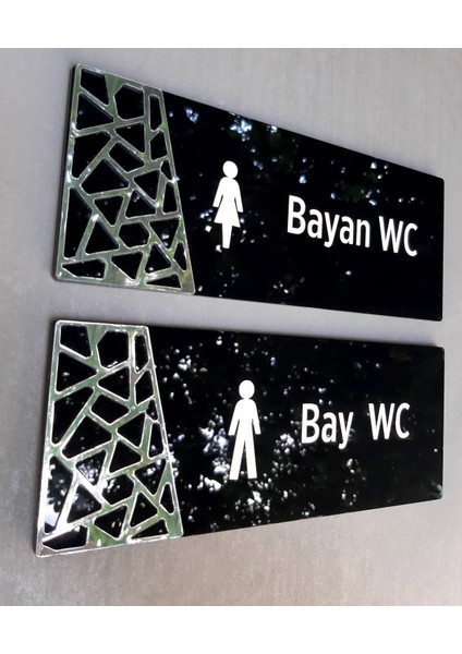 Black Silver Pattern Seri Wc Yönlendirme Seti