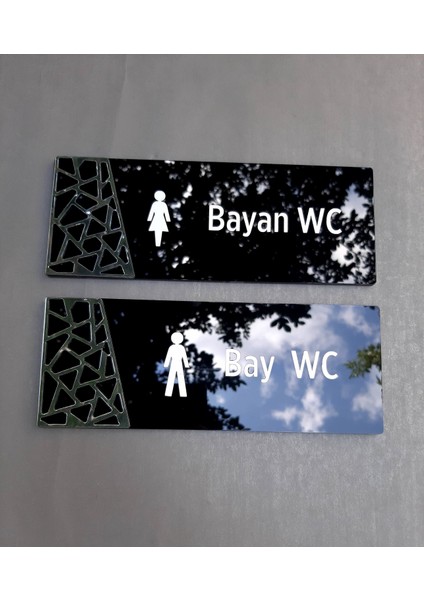 Black Silver Pattern Seri Wc Yönlendirme Seti