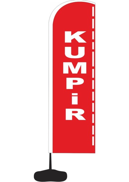 Kumpir Temalı Olta Yelken Bayrak 75 x 300 cm A+ Kumaş