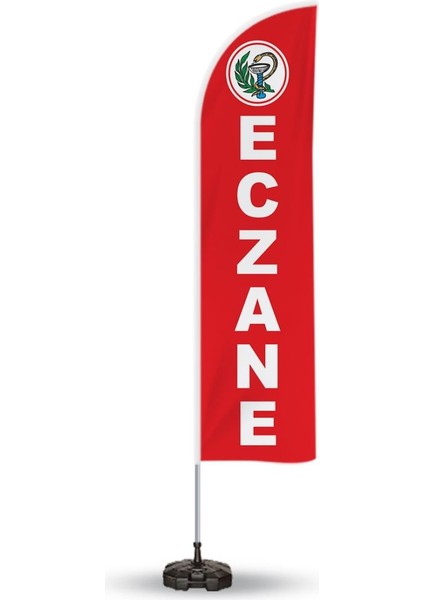 Eczane Temalı Olta Yelken Bayrak 75 x 300 cm A+ Kumaş