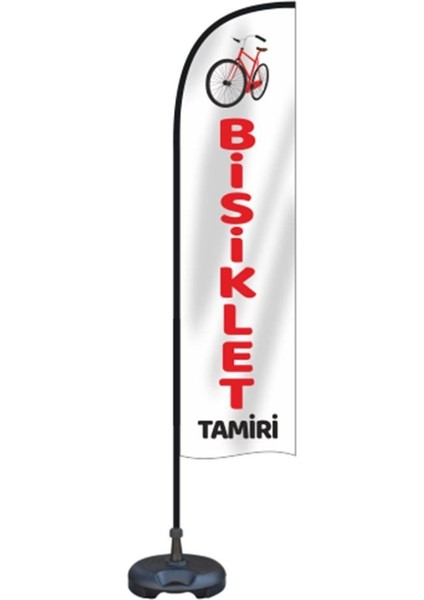Bisiklet Temalı Olta Yelken Bayrak 75 x 300 cm A+ Kumaş