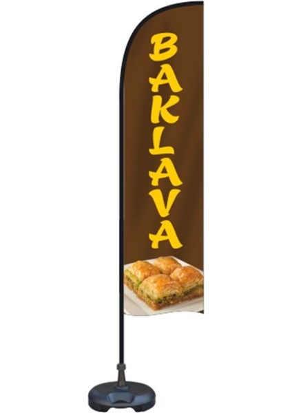 Baklava Temalı Olta Yelken Bayrak 75 x 300 cm A+ Kumaş