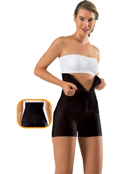 2 Beden Ince Görünüm Sağlayan Ten Toparlayıcı Inceltici Agraflı Bel Korse 1121 Dikişsiz Microfiber