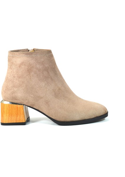 Ten Süet Topuklu Klasik Kadın Bot