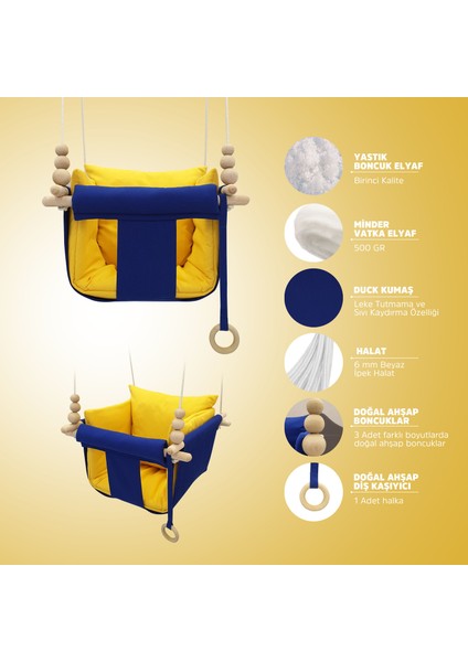 Saks Mavi Sarı Kombin Dream Swing Salıncak