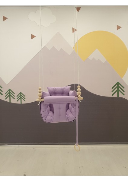 Lila Puffy Swing Salıncak