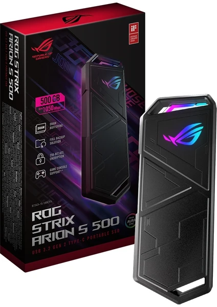 Rog Strix Arion S500 ESD-S1B05 500GB 1050MB/S Aura Sync Rgb Taşınabilir SSD