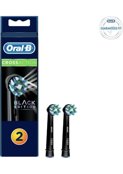 Oral B Şarjlı Diş Fırçası Yedek Başlığı Cross Action Black Edition 2'li