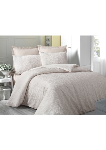 Tek Kişilik Exclusive Deluxe Saten Nevresim Takımı (Cream)