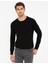 Pierre Cardin Erkek Siyah Slim Fit Bisiklet Yaka Basic Triko Kazak 50237801-VR046 1