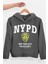 Nypd Antrasit Oversize Kapüşonlu Kalın Kadın Sweatshirt 2