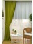 Fıstık Yeşil Düz Renk Pileli Soft Fon Perde, 1/2,5 Normal Pile, Tek Kanat 50 x 240 cm 2