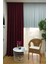 Bordo Düz Renk Pileli Soft Fon Perde, 1/2,5 Normal Pile, Tek Kanat 90 x 240 cm 1