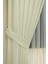 Krem Düz Renk Pileli Soft Fon Perde, 1/2 Seyrek Pile, Tek Kanat 50 x 250 cm 3