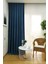 Indigo Düz Renk Pileli Soft Fon Perde, 1/2 Seyrek Pile, Tek Kanat 50 x 270 cm 1