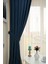 Indigo Düz Renk Pileli Soft Fon Perde, 1/2 Seyrek Pile, Tek Kanat 50 x 270 cm 2