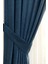 Indigo Düz Renk Pileli Soft Fon Perde, 1/2 Seyrek Pile, Tek Kanat 50 x 270 cm 3