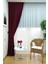 Bordo Düz Renk Pileli Soft Fon Perde, 1/2 Seyrek Pile, Tek Kanat 50 x 250 cm 2