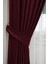 Bordo Düz Renk Pileli Soft Fon Perde, 1/2 Seyrek Pile, Tek Kanat 50 x 260 cm 3