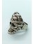 Antik Gümüş Kaplama Kurukafa Mumya Şekilli Ayarlanabilir Yüzük 5