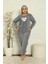 Kadın Uzun Kollu Cepli Polar Büyük Beden Pijama Takımı 2