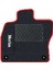 Honda Civic Euro Hatchback 2003-2005 -5 Kapı Makyajlı Siyah Halı Kırmızı Kenar Çapraz Çizgi Topuk 2250 gr Paspas 1