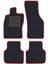 Honda Civic Euro Hatchback 2003-2005 -5 Kapı Makyaj Siyah Halı Kırmızı Kenar Deri Petek Topuk 2250 gr Paspas 1