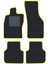 Honda Civic Euro Sedan 1995-2001 Siyah Halı Sarı Kenar Petek Topuk 2250 gr Paspas 1